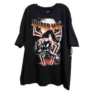 Marvel Spider-Man Graphic T-Shirt 3XL Black 100% Cotton Comic Superhero